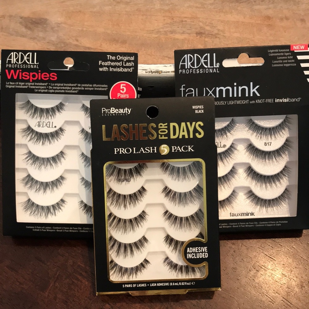 14 pairs of eyelashes (Ardell and ProBeauty)